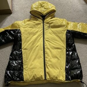 NEW BODY GLOVE Womens Black/Yellow Hooded Duck Down Jacket L
